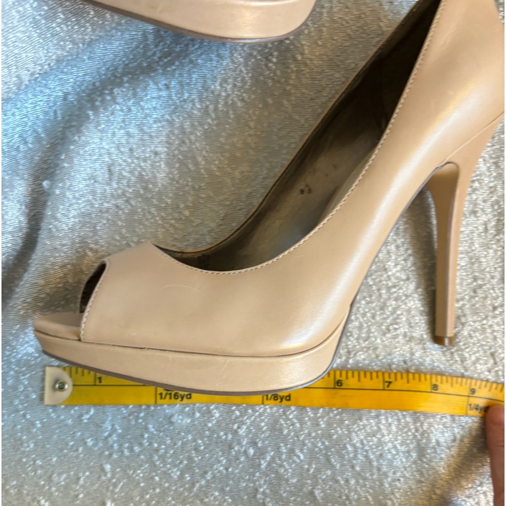 Sam Edelman Ella Platform Peep Toe 5" Pump Leather Nude size 10 - Picture 9 of 10